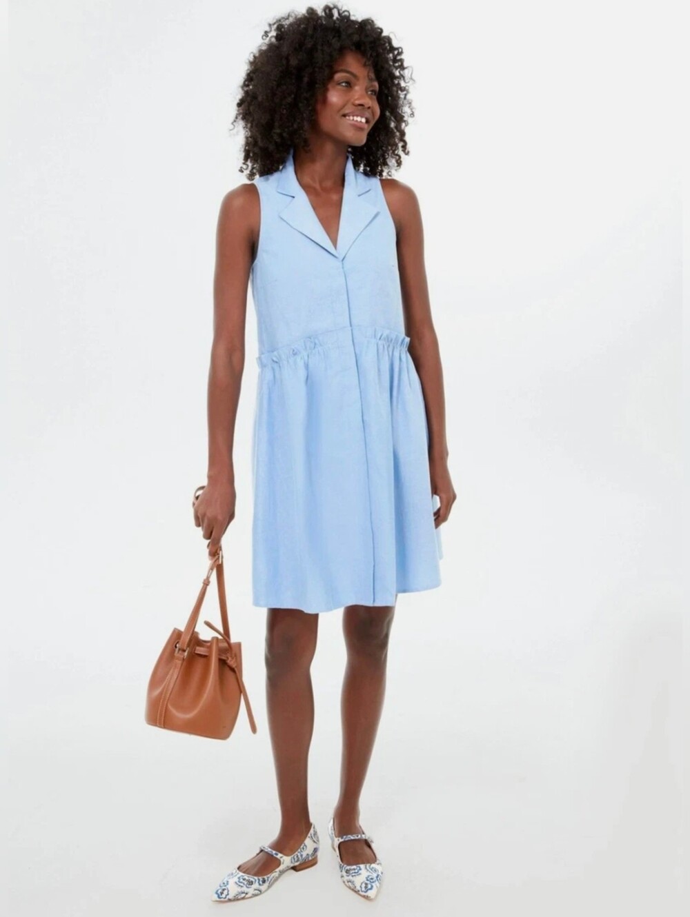 Tuckernuck Oxford Sleeveless Royal Shirt Dress Size Large